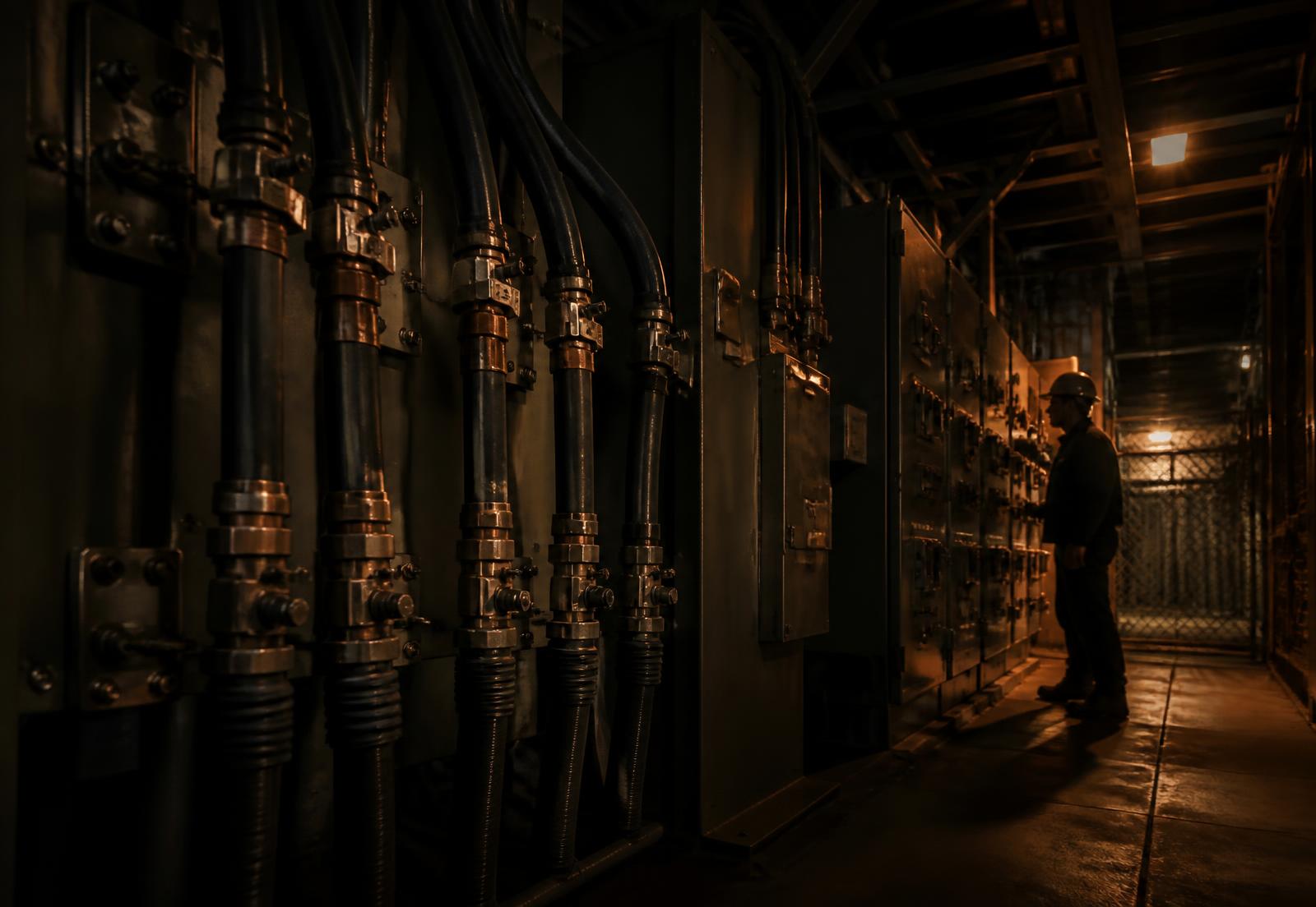 Electrical cable terminations in a substation